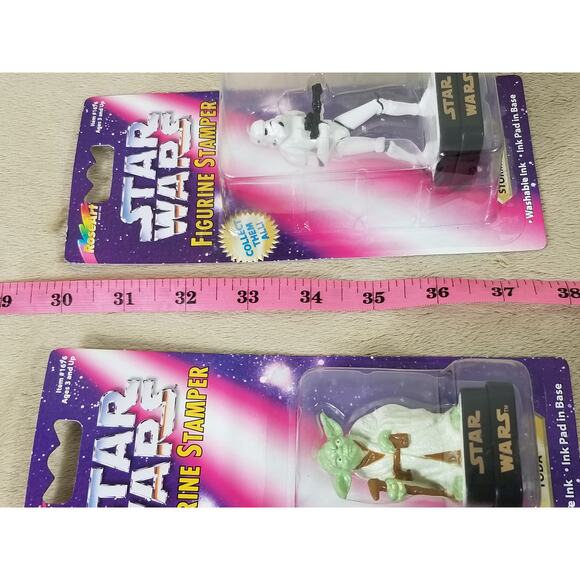 STAR WARS Figurine Stamper Yoda Stormtrooper 1997 Lucasfilm Vintage New - Picture 9 of 9